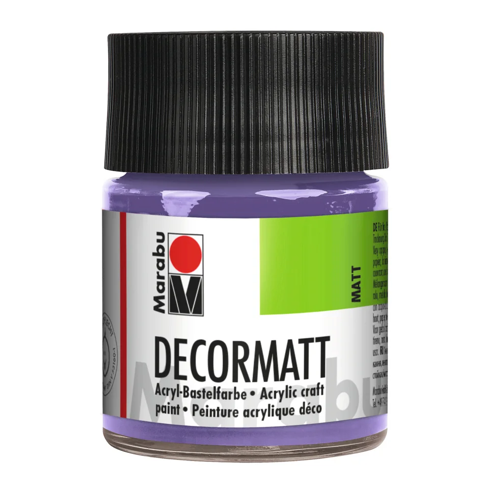 Marabu Acrylfarbe "Decormatt", lavendel, 50 ml, im Glas (EAN: 4007751097101)