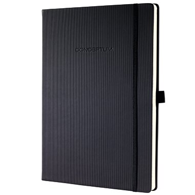 sigel Notizbuch Conceptum, DIN A4+, liniert, schwarz (EAN: 4004360853517)