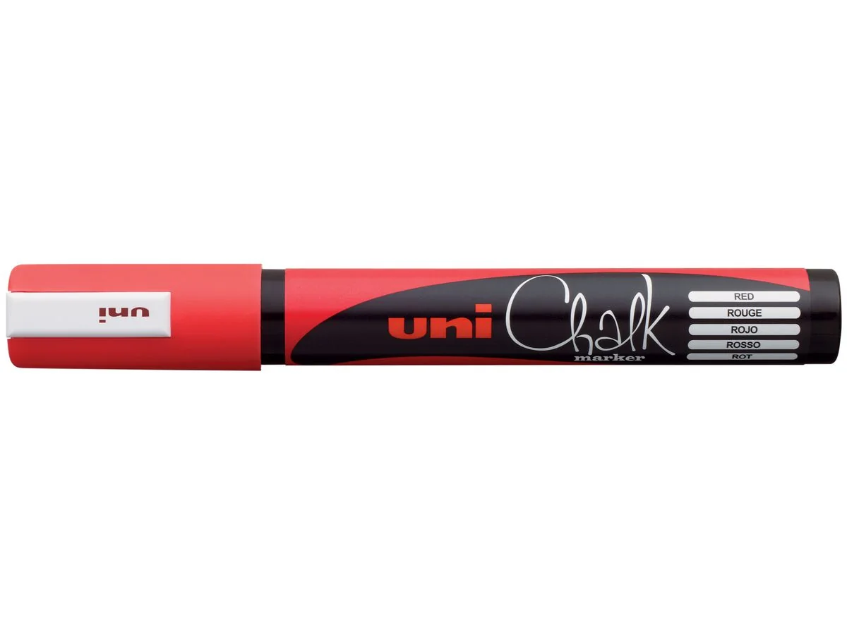 uni-ball Kreidemarker Chalk marker PWE5M, rot (EAN: 4902778140062)