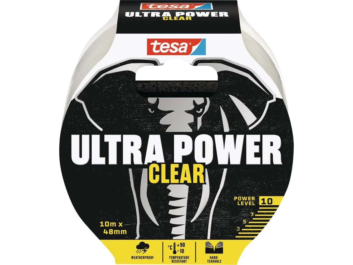 tesa Reparaturband ULTRA POWER CLEAR, 48 mm x 10,0 m, transparent (EAN: 4063565106491)