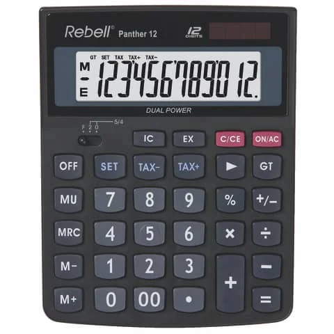 Rebell Tischrechner Panther 12, schwarz (EAN: 8595179504289)