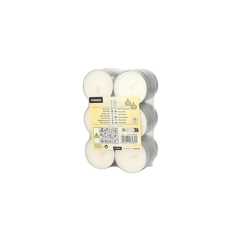 STARPAK Maxi-Teelichte, Durchmesser: 57 mm, weiß (EAN: 4002911969601)