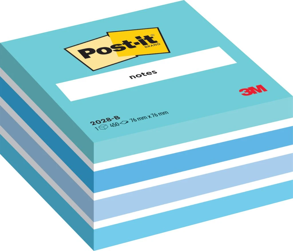 Post-it Haftnotiz-Würfel notes, 76 x 76 mm, blau (EAN: 4001895872792)