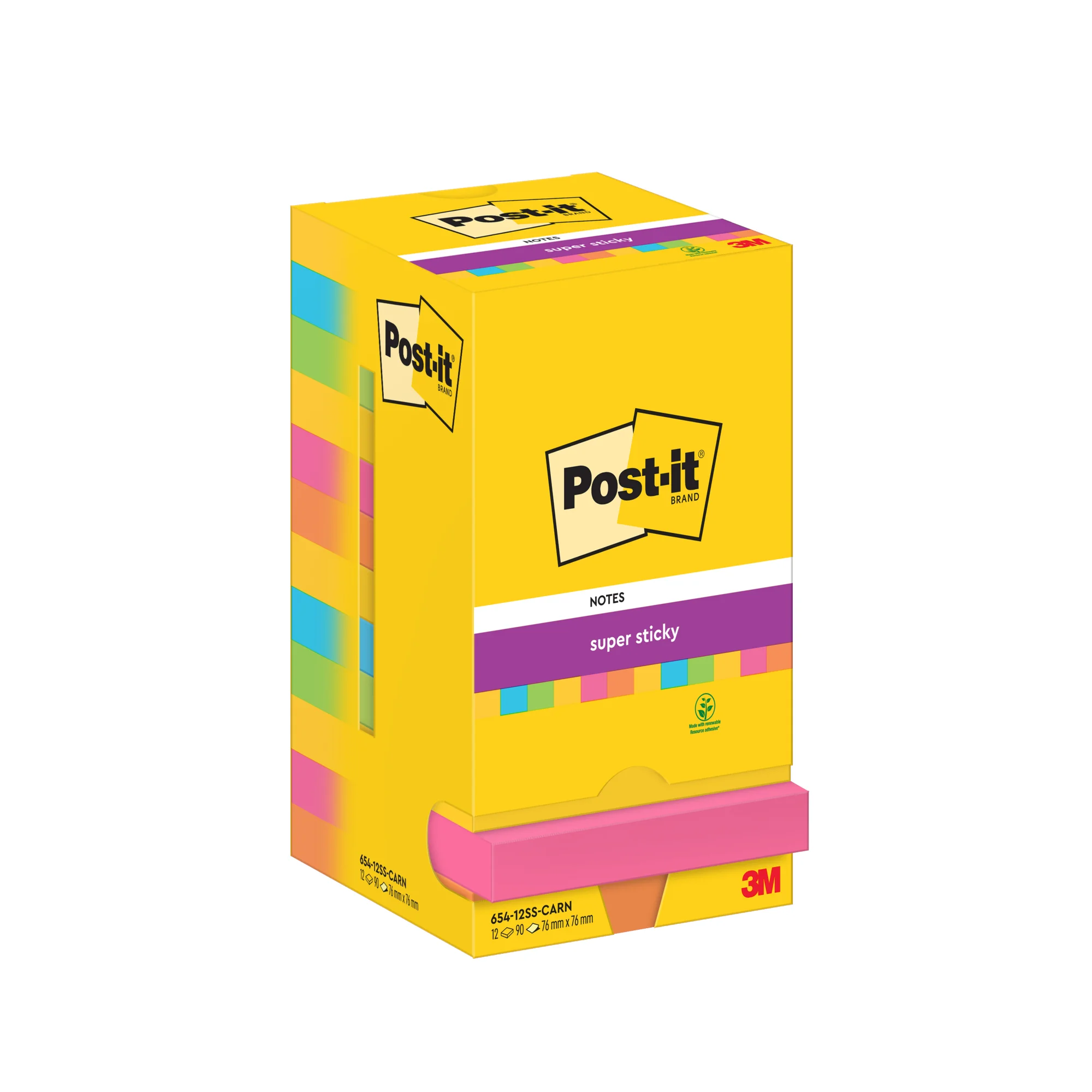 Post-it Haftnotizen super sticky notes, 76 x 76 mm, Carnival (EAN: 4064035065607)