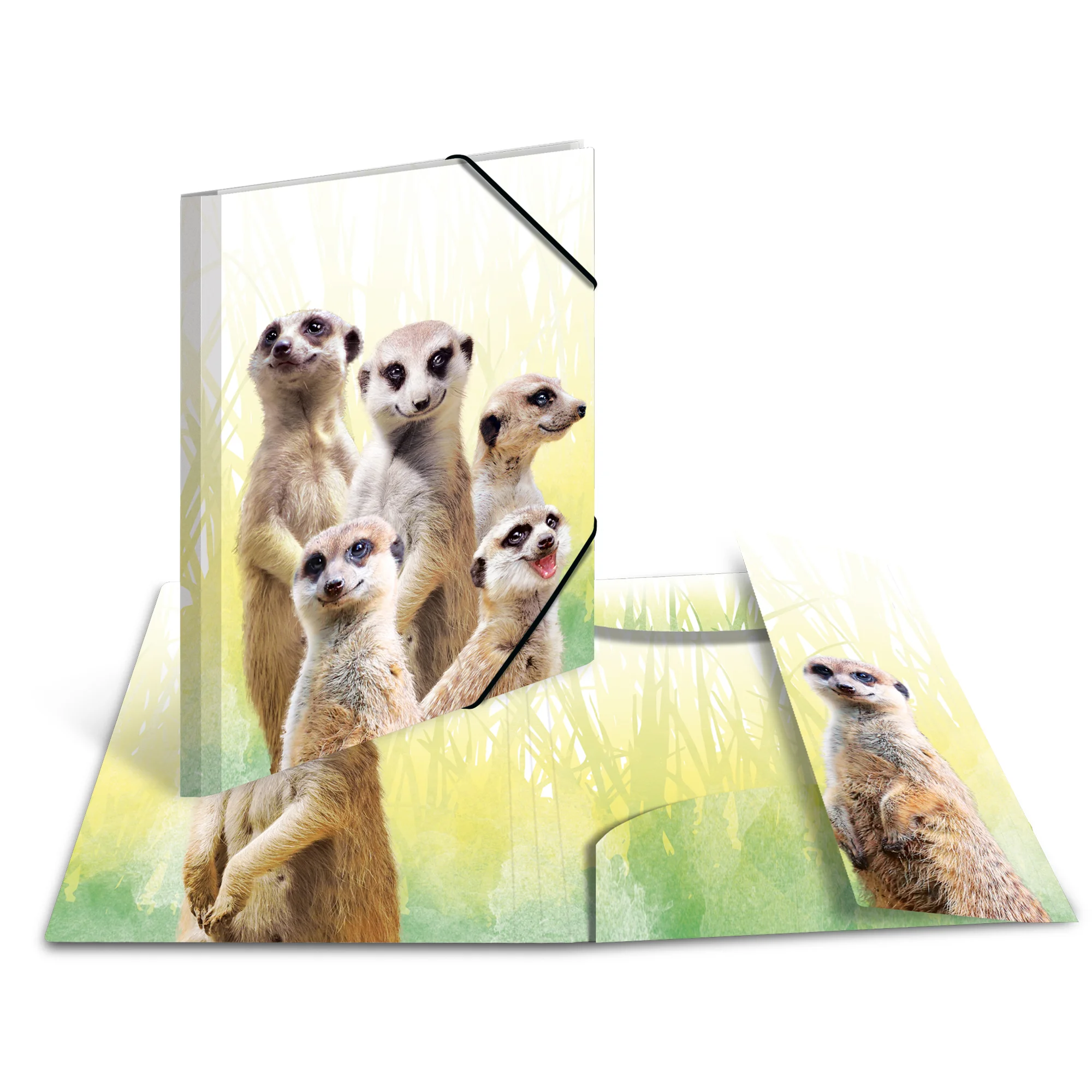HERMA Eckspannermappe Exotische Tiere, A3, Erdmännchentruppe (EAN: 4008705199711)