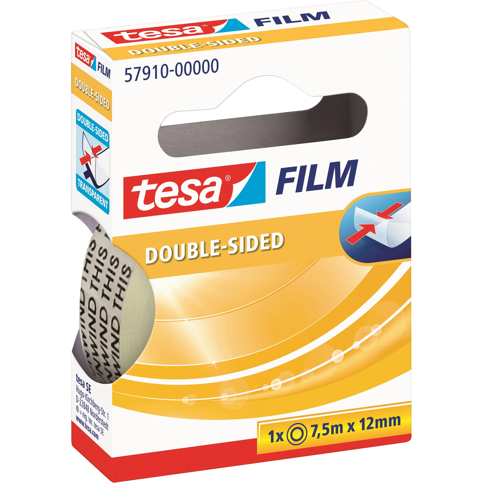 tesa Film, doppelseitig, transparent, 12 mm x 7,5 m (EAN: 4042448899729)