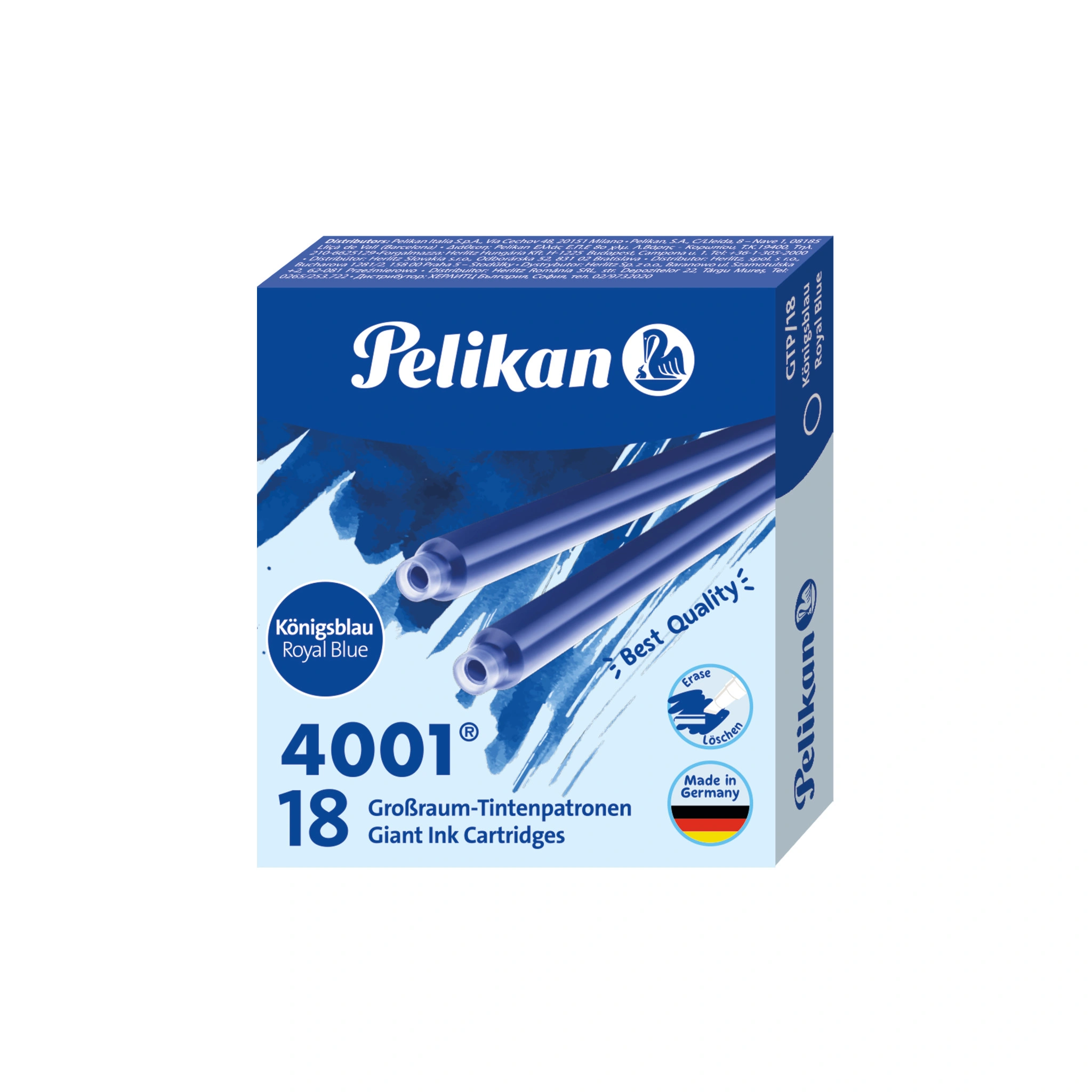Pelikan Großraum-Tintenpatronen 4001 GTP/18, königsblau (EAN: 4012700300737)