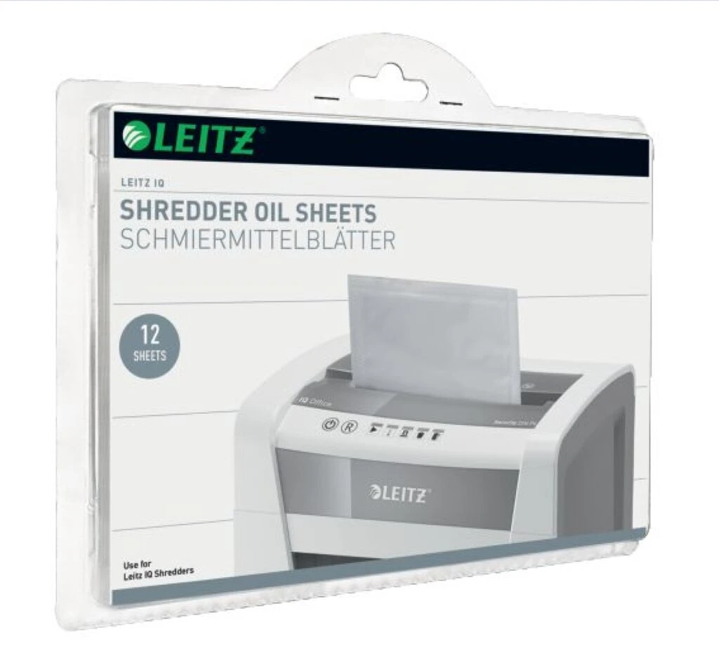 LEITZ IQ Schmiermittel-Blätter für Aktenvernichter, 12 Blatt (EAN: 4002432119042)