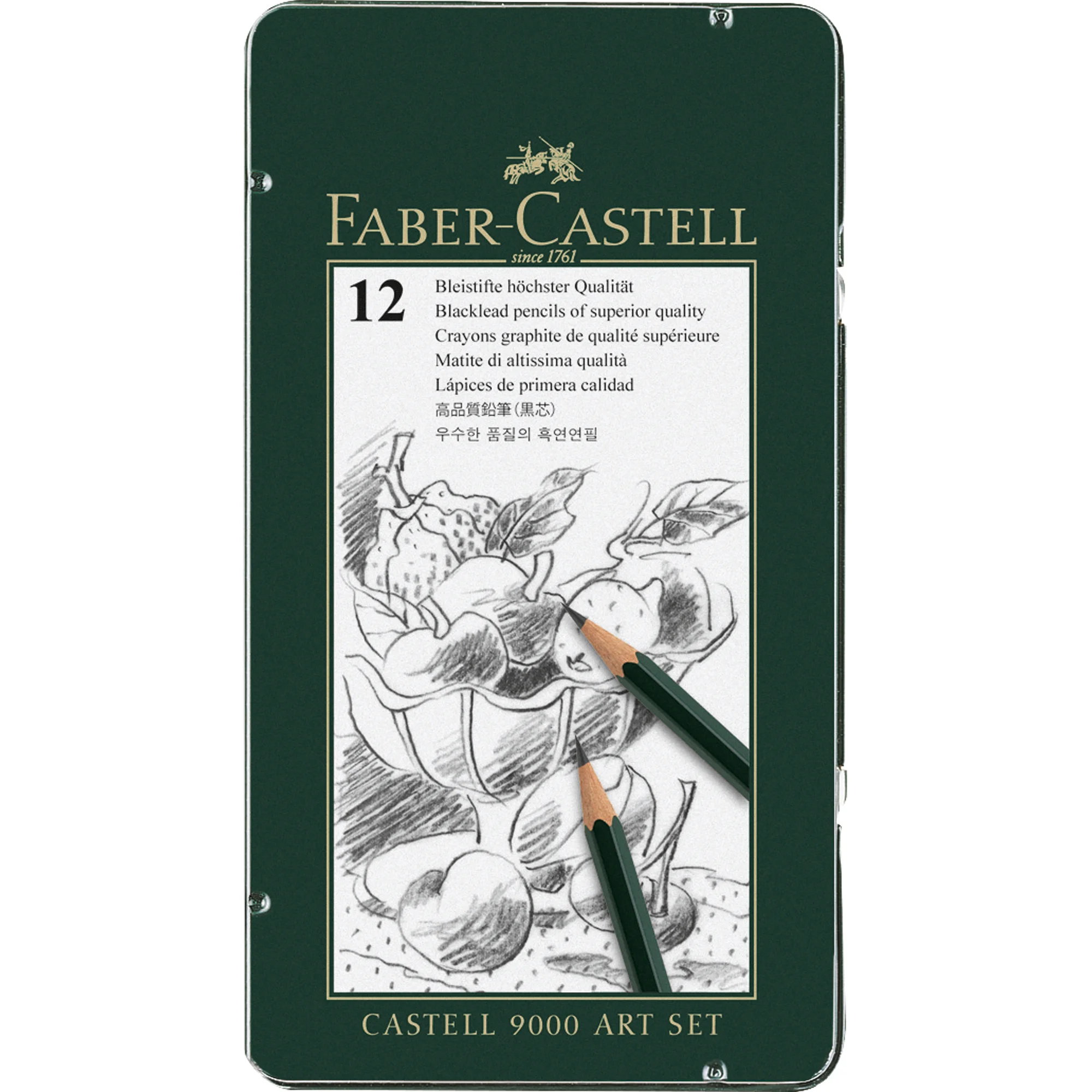 FABER-CASTELL Bleistift CASTELL 9000, 12er Art Set, grün (EAN: 4005401190653)