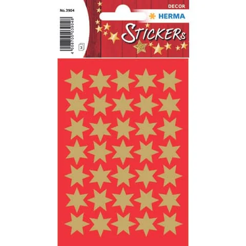 HERMA Weihnachts-Sticker DECOR "Sterne", 16 mm, gold (EAN: 4008705039048)