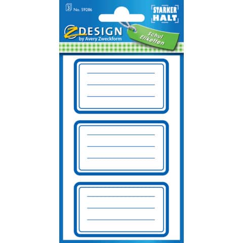 ZDesign SCHOOL Buchetiketten "Rahmen", blau (EAN: 4004182592861)