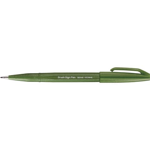 PentelArts Faserschreiber Brush Sign Pen SES 15, olivgrün (EAN: 4902506365026)