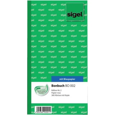 sigel Formularbuch "Bonbuch", Kellner-Nr. 2, rosa (EAN: 4004360920011)