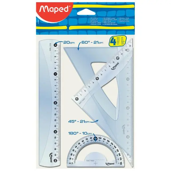 Maped Geometrie-Set Medium Start 242, 4-teilig, transparent (EAN: 3154142428202)