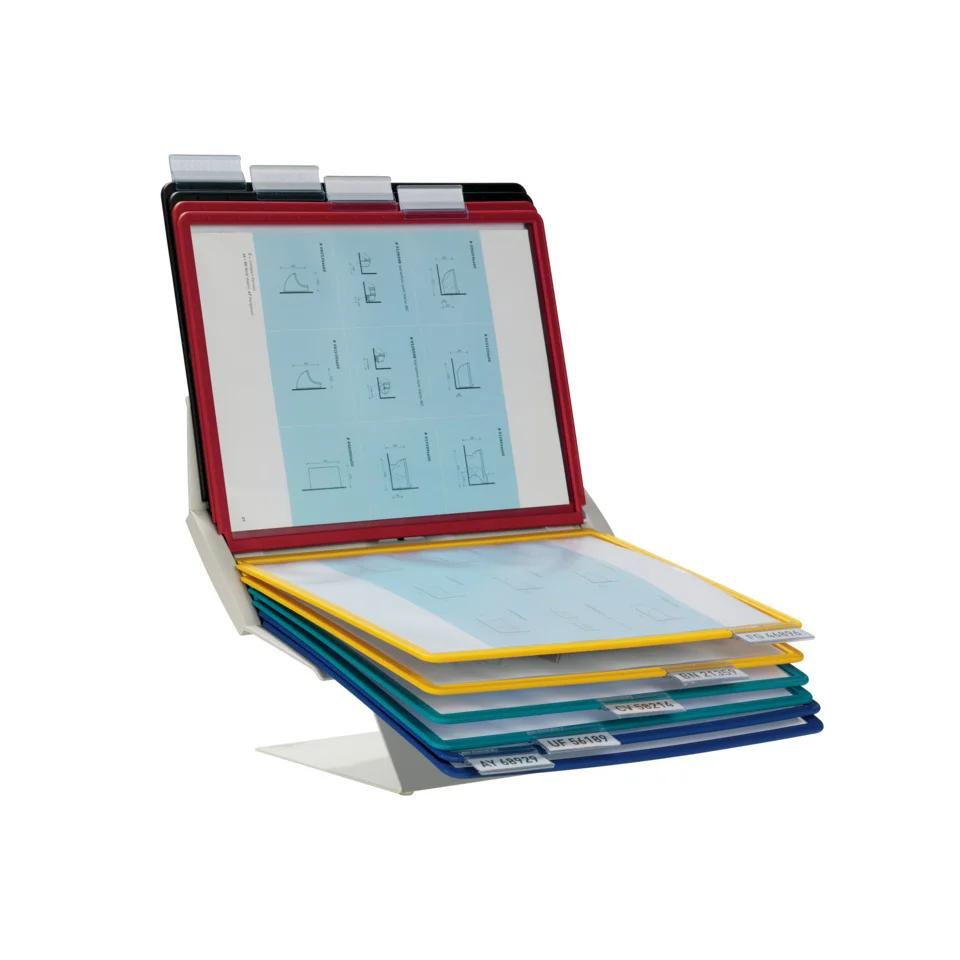 DURABLE Display-System VARIO pro 10, Komplett-Set, schwarz, rot, gelb, grün, dunkelblau (EAN: 4005546505466)