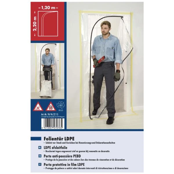 WESTEX Staubschutztür, LDPE-Folie, (B)1.200 x (H)2.200 mm (EAN: 4013307479765)