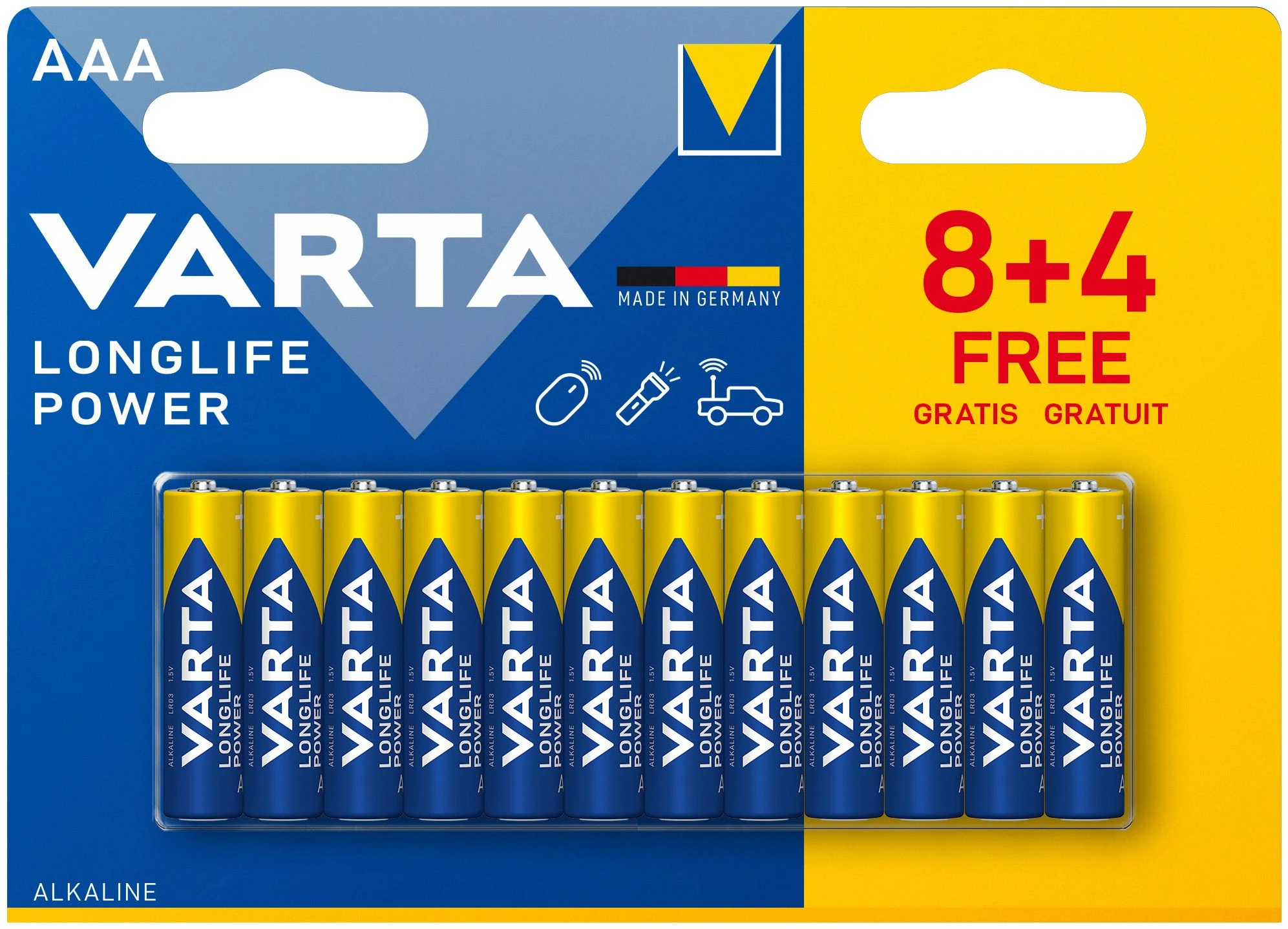 VARTA Alkaline Batterie Longlife Power, Micro AAA, Sparpack (EAN: 4008496659203)