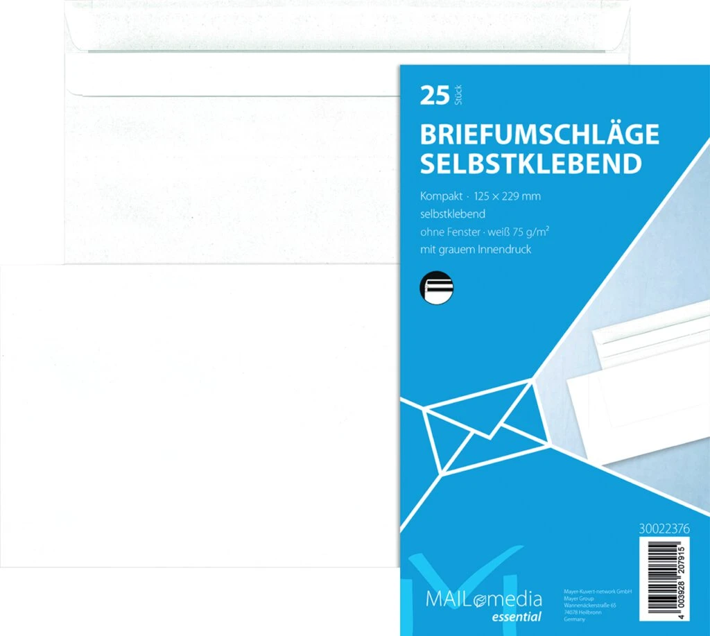 MAILmedia Briefumschlag Offset weiß, Kompakt, ohne Fenster (EAN: 4003928207915)