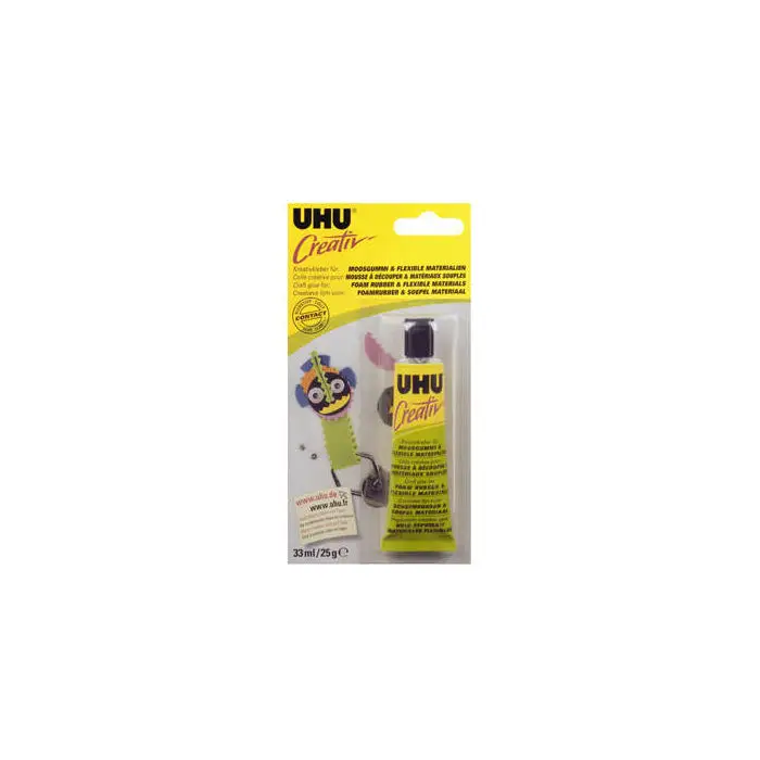 UHU Spezialkleber "Creativ" für Moosgummi, 33 ml in Tube, farblos (EAN: 4026700471953)
