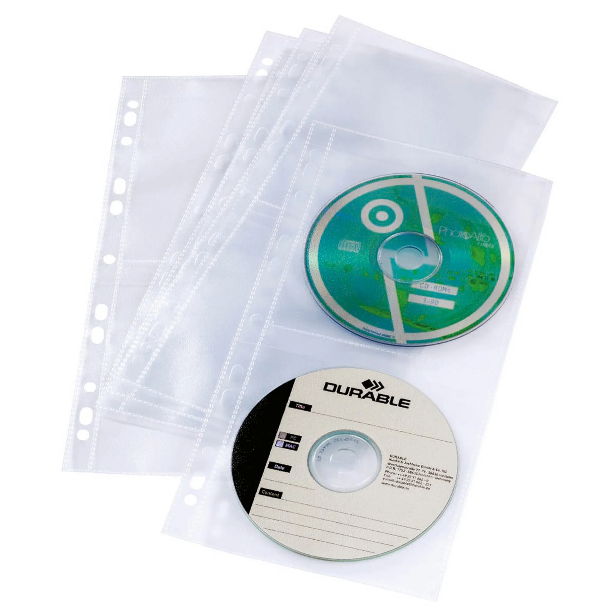 DURABLE CD-/DVD-Hülle COVER LIGHT S, für 4 CD's, PP, transparent (EAN: 4005546502694)
