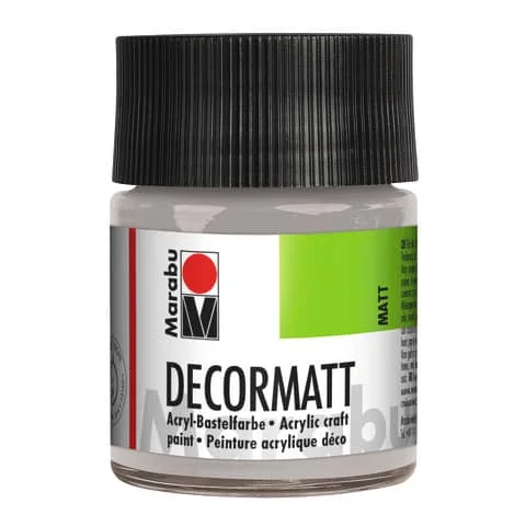 Marabu Acrylfarbe "Decormatt", metallic-silber, 50 ml, Glas (EAN: 4007751099167)