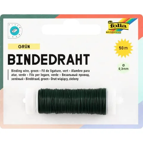 folia Bindedraht, 0,3 mm x 50 m, grün, aus Eisen (EAN: 4001868032710)