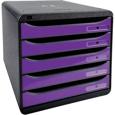 EXACOMPTA Schubladenbox BIG-BOX PLUS, 5 Schübe, violett (EAN: 9002493423633)