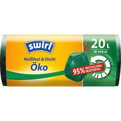 swirl Öko-Mülleimerbeutel, mit Zugband, grün, 20 Liter (EAN: 4008871217400)