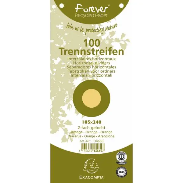 EXACOMPTA Trennstreifen Recycling, 105 x 240 mm, grün (EAN: 3130630134459)