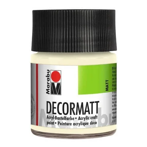 Marabu Acrylfarbe "Decormatt", elfenbein, 50 ml, im Glas (EAN: 4007751087454)