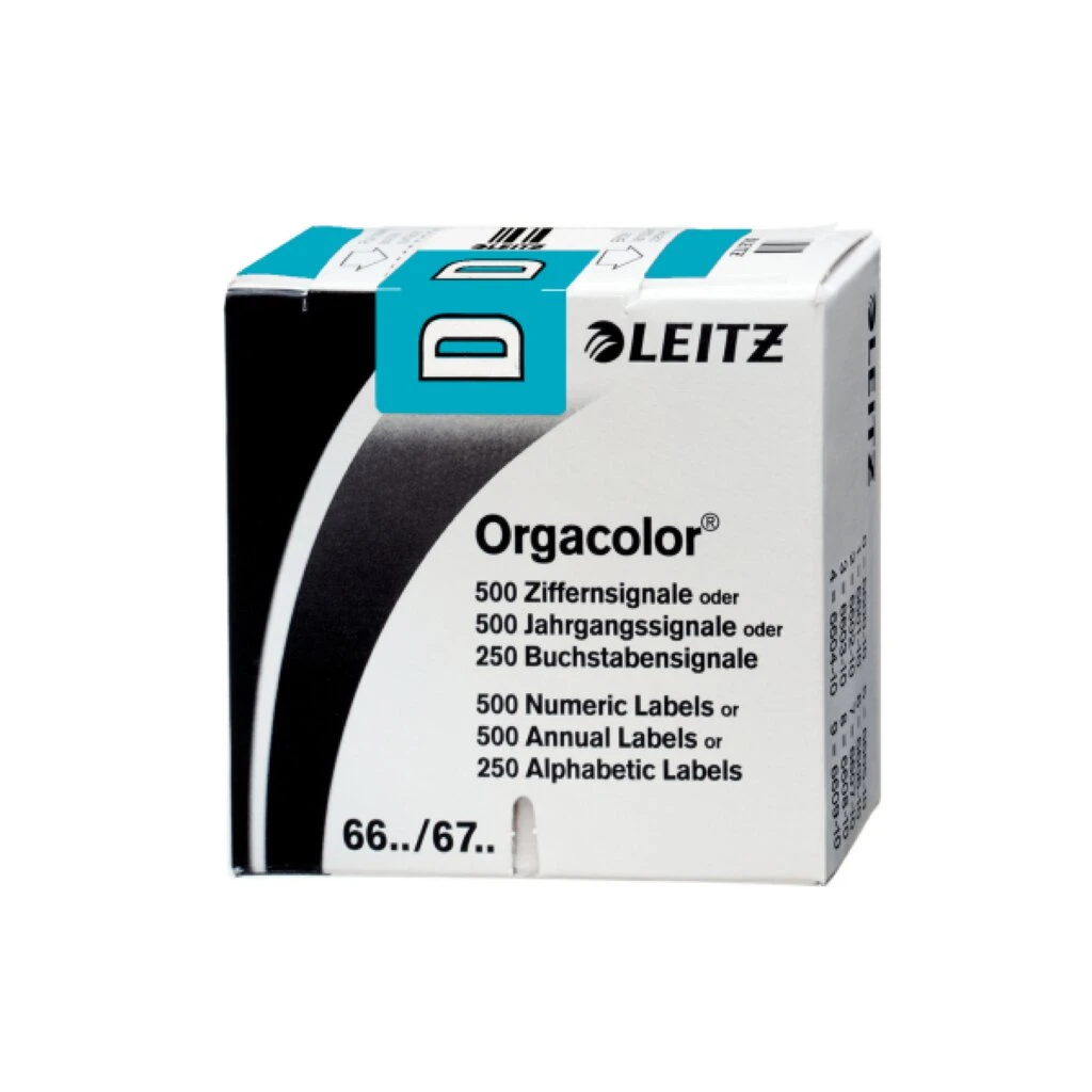 LEITZ Buchstabensignal Orgacolor "D", auf Rolle, blau (EAN: 4002432314027)
