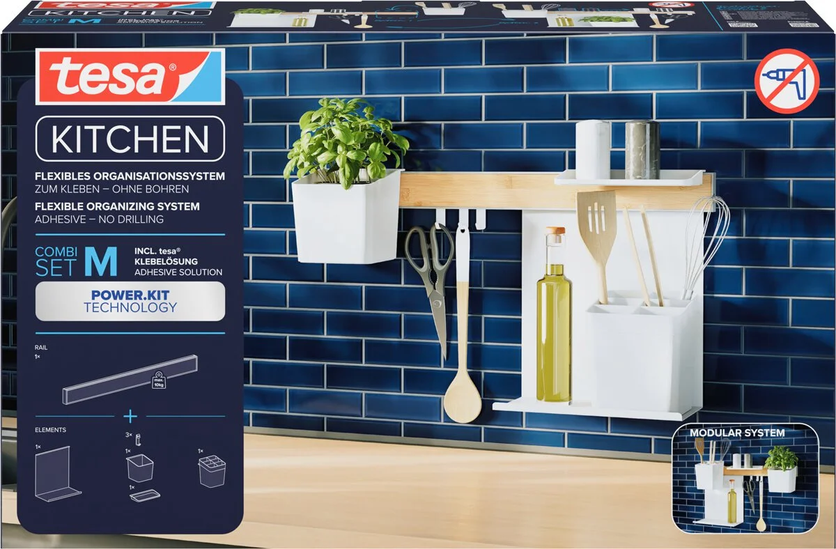tesa KITCHEN Combi-Set M, 7-teilig, weiß (EAN: 4063565273322)