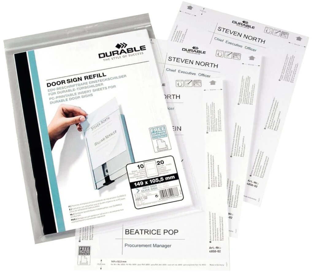 DURABLE Einsteckschilder INFO SIGN REFILL für Türschild (EAN: 4005546400761)