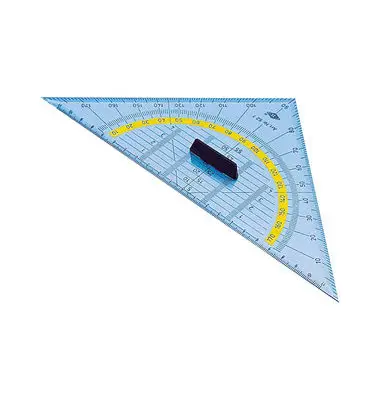 WEDO Geometriedreieck, Hypotenuse 250 mm, abnehmbarer Griff, transparent (EAN: 4003801035994)