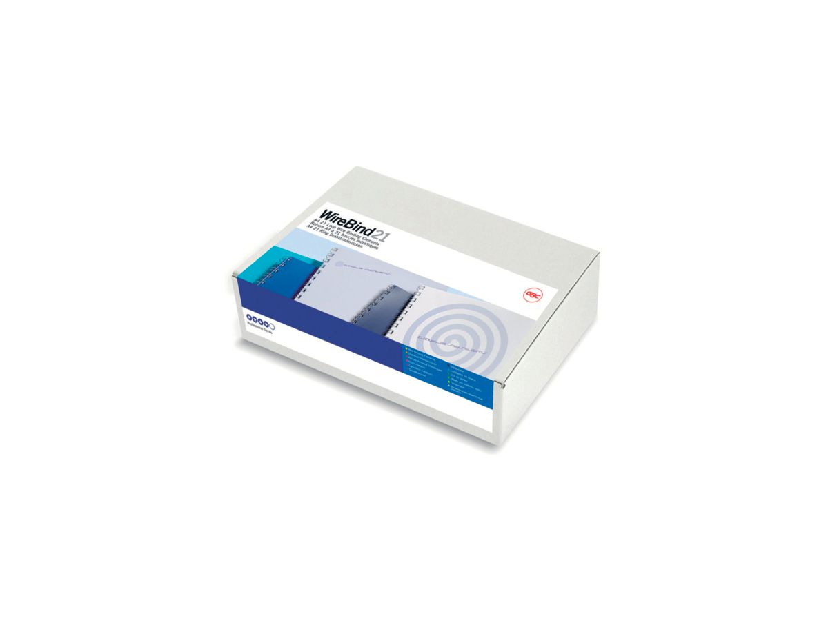 GBC Drahtbinderücken WireBind, A4, 21 Ringe, 14 mm, weiß (EAN: 0013465165481)