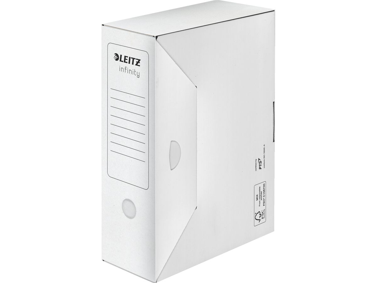LEITZ Archiv-Schachtel Infinity, weiß, säurefrei, (B)100 mm (EAN: 4002432399000)