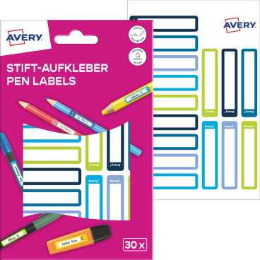 AVERY Stift-Etiketten, Papier, 10 x 50 mm, farbige Rahmen (EAN: 4004182519776)