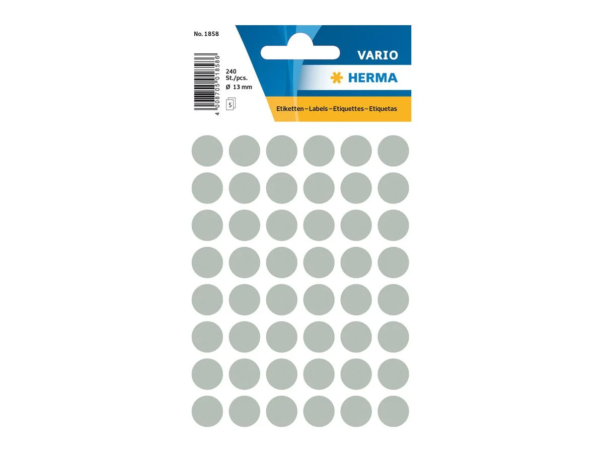 HERMA Markierungspunkte, Durchmesser: 13 mm, grau (EAN: 4008705018586)