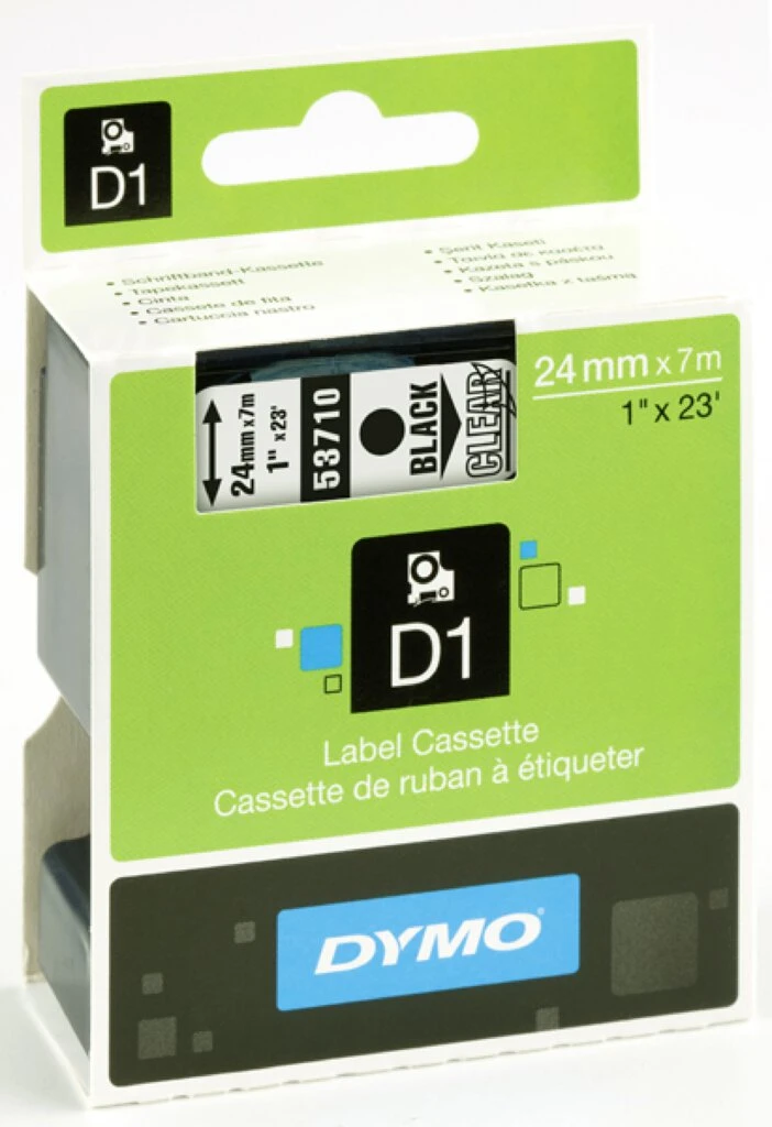 DYMO D1 Schriftbandkassette schwarz/transparent, 24 mm x 7 m (EAN: 5411313537100)