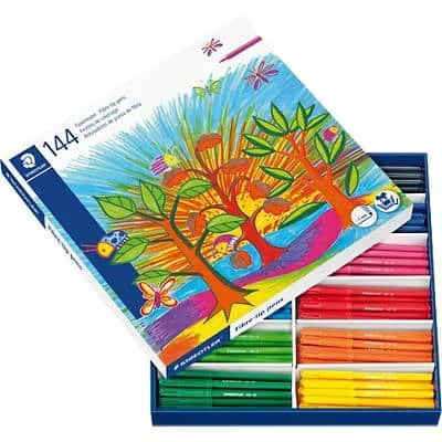STAEDTLER Fasermaler Noris, 144er Schulbox, farbig sortiert (EAN: 4007817325025)