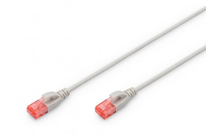 DIGITUS Slim Patchkabel, Kat. 6, U/UTP, 3,0 m, grau (EAN: 4016032459989)