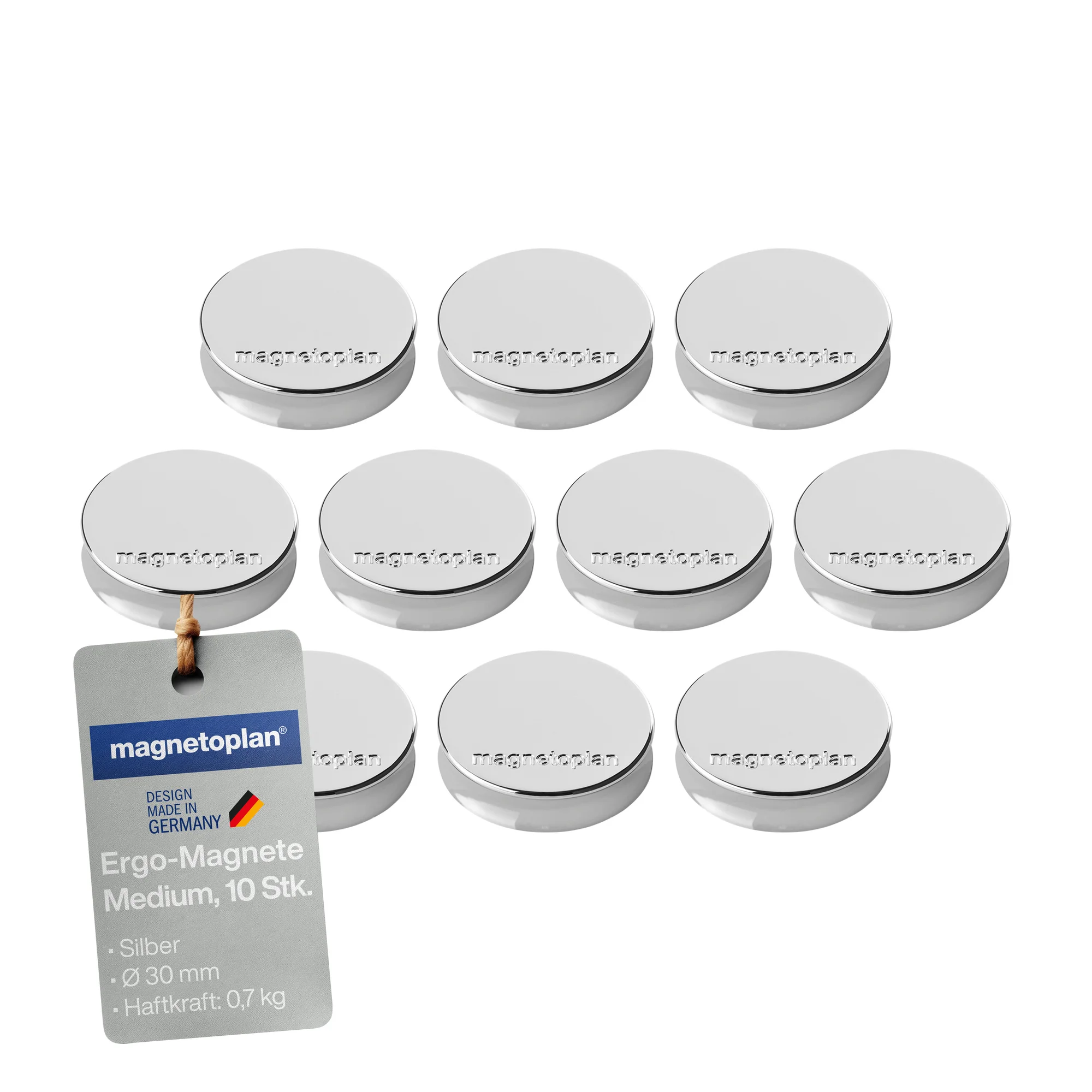 magnetoplan Ergo-Magnete "Medium", silber (EAN: 4013695043296)