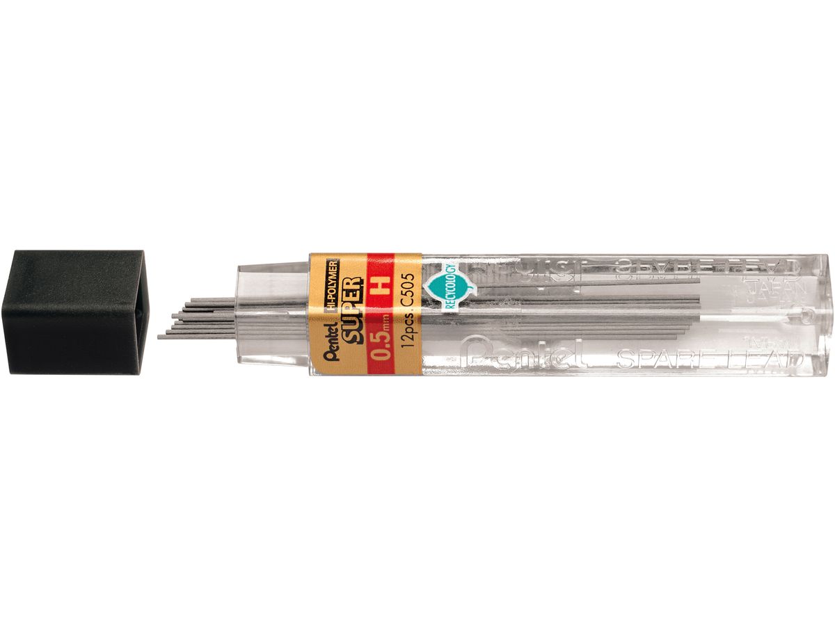Pentel Druckbleistift-Mine HI-POLYMER SUPER, Härtegrad: H (EAN: 3474370505088)