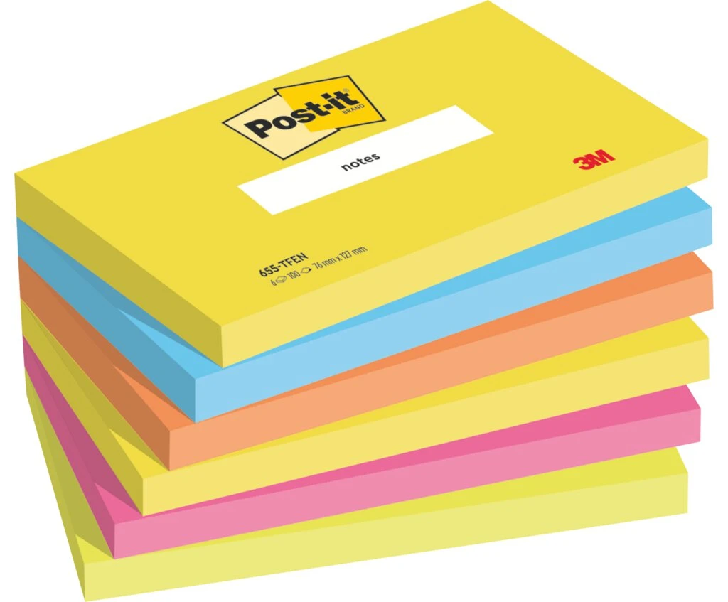 Post-it Haftnotizen notes, 127 x 76 mm, Energetic Collection (EAN: 4046719506620)
