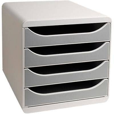 EXACOMPTA Schubladenbox BIG-BOX, 4 Schübe, lichtgrau/ (EAN: 9002493023505)