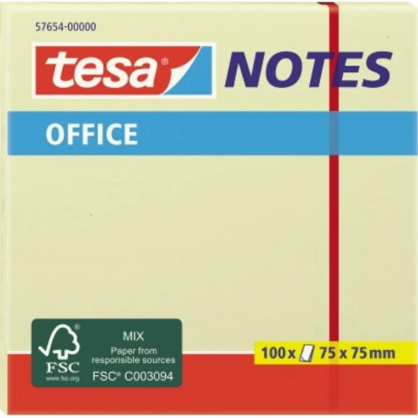 tesa Office Notes Haftnotizen, 75 x 75 mm, gelb (EAN: 4042448812599)