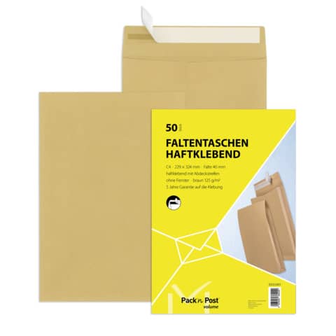 MAILmedia Faltenversandtasche C4, ohne Fenster, braun (EAN: 4003928380229)