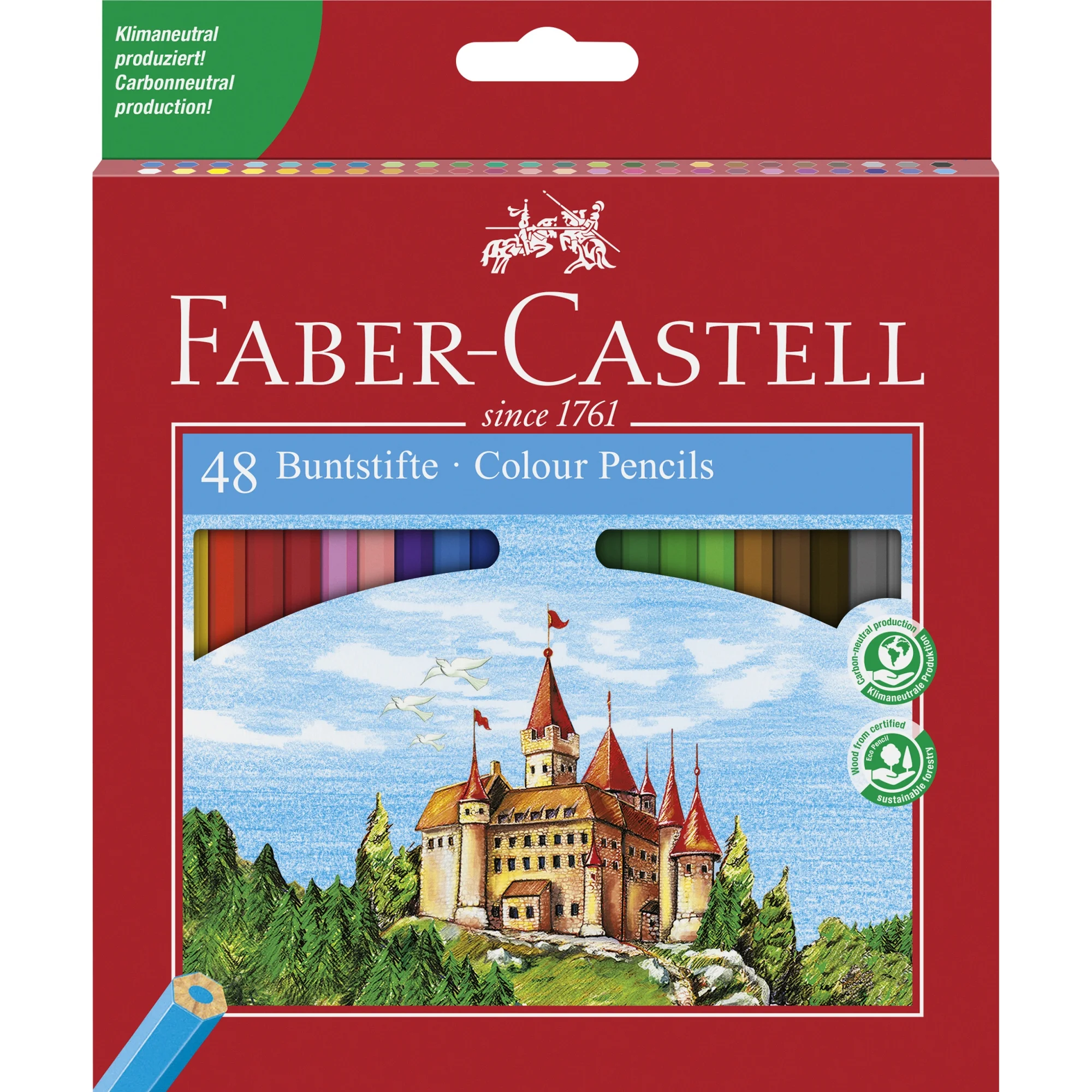FABER-CASTELL Hexagonal-Buntstifte CASTLE, 48er Kartonetui (EAN: 7891360579922)