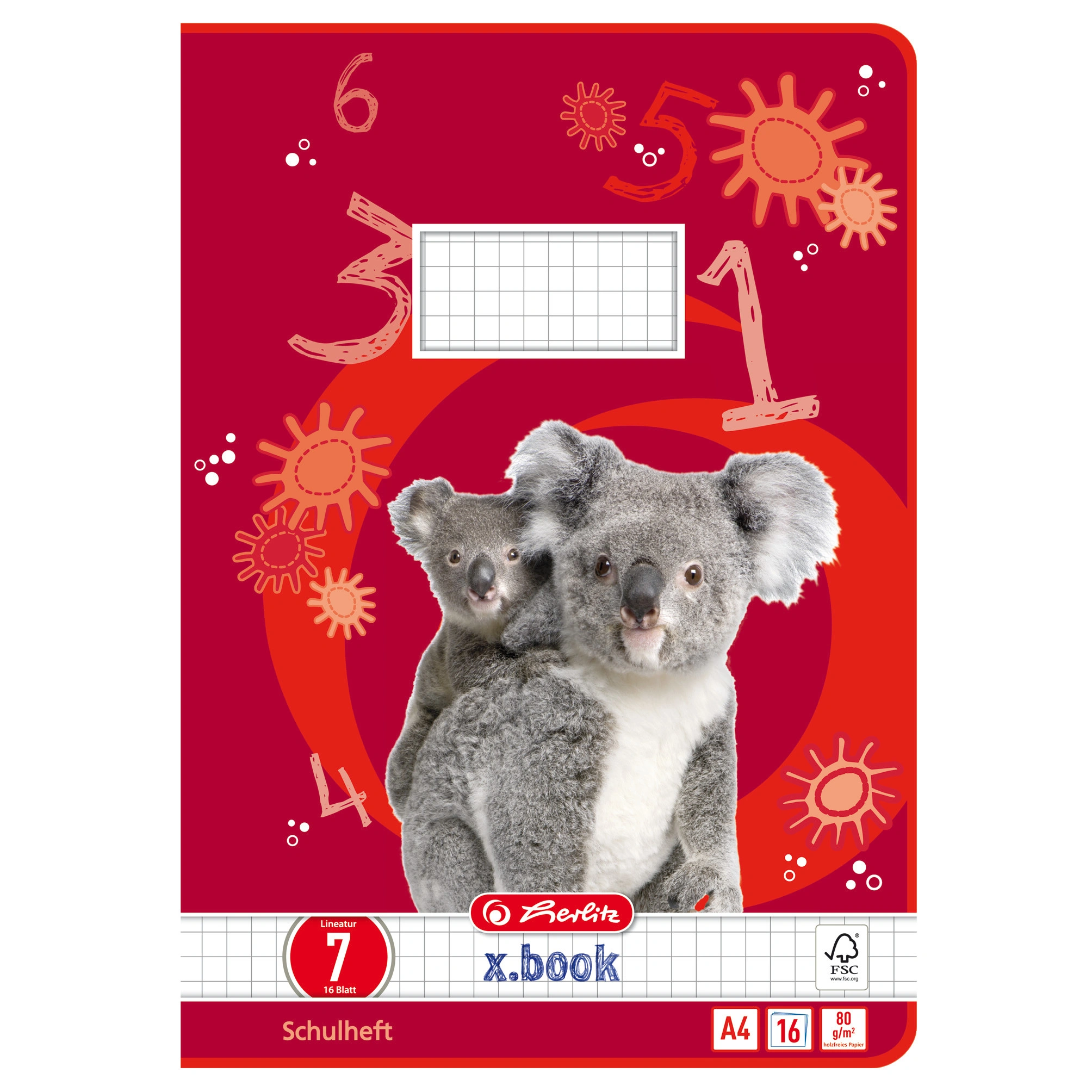 herlitz Schulheft x.book, DIN A4, Lineatur 7 / kariert (EAN: 4008113321902)