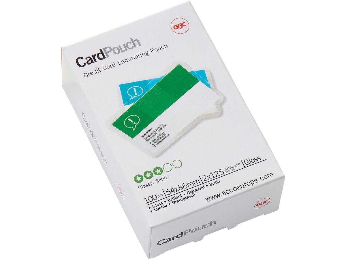GBC Laminierfolientasche CardPouch für Kreditkarten, 250 mic (EAN: 0033816028616)
